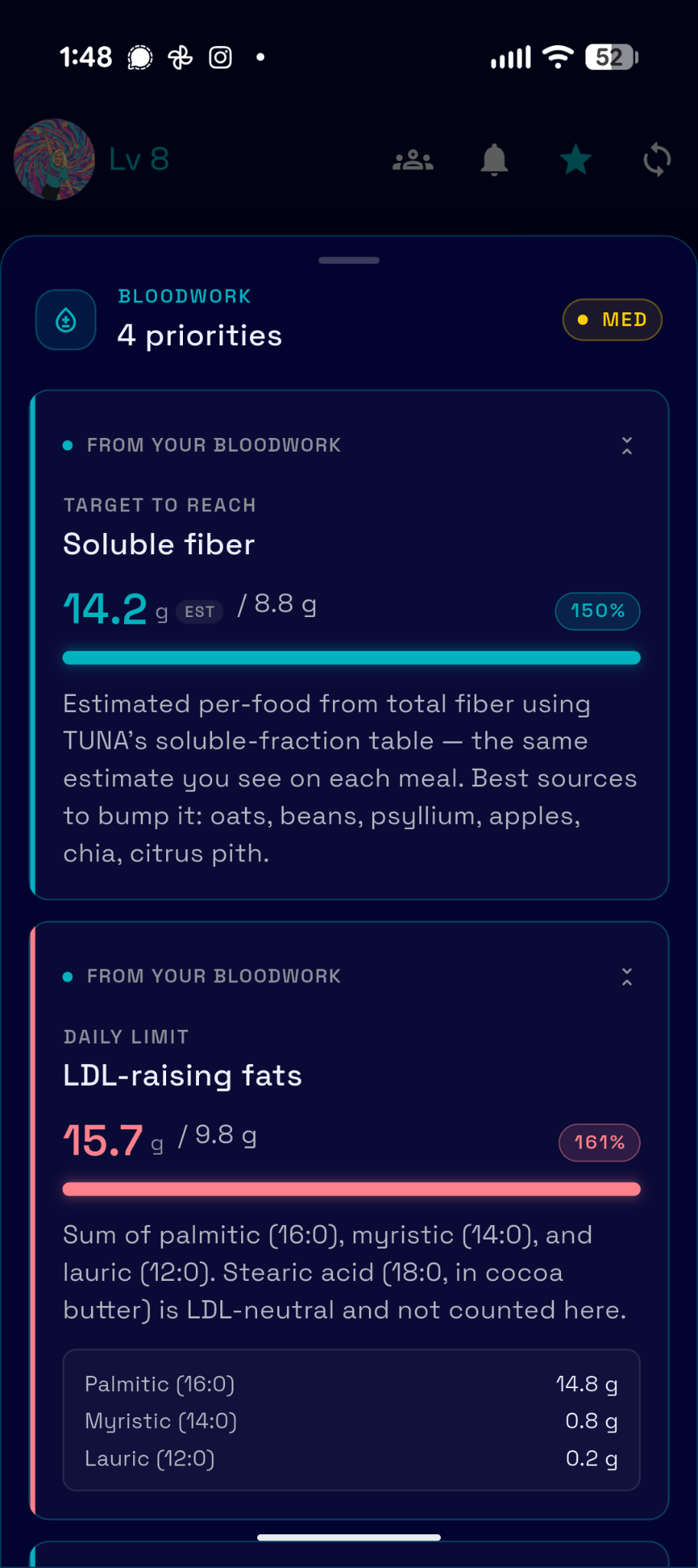 Personalized nutrient priorities from bloodwork - View 2
